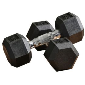 Rubber Hex Dumbbell Set 15lbs Pair for Home Gym Strength Training Black Rubber Hex Dumbbell Set 15lbs Pair for Home Gym Strength Training Black