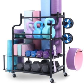 VEVOR Yoga Mat Storage Rack, Home Gym Workout Equipment Organizer, Powder Coated Finish Steel Yoga Mat Holder with Hooks & Wheels VEVOR Yoga Mat Storage Rack, Home Gym Workout Equipment Organizer, Powder Coated Finish Steel Yoga Mat Holder with Hooks & Wheels
